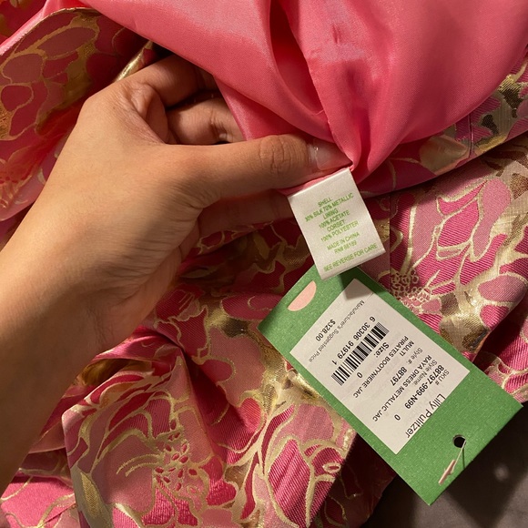 NWT Lilly Pulitzer pink/gold dress 💕🎉 - Picture 8 of 8